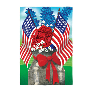 Patriotic Bouquet Appliqué Garden Flag
