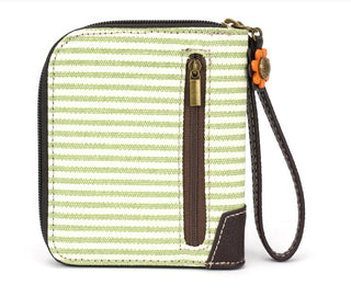 Chala Zip Around Wallet Highland Cow Green Stripe 839