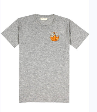 Simply Southern Short Sleeve Tee Bow Pumpkin Storm Heather