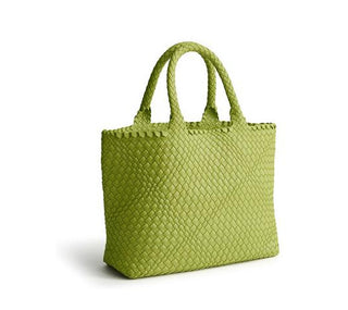 Vera Bradley Small Hathaway Tote Woven Faux Leather Spinach Green