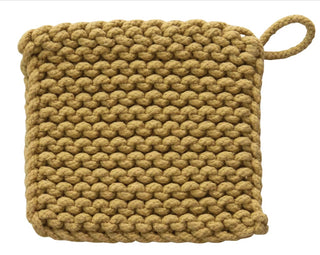 8” Square Crochet Cotton Potholder