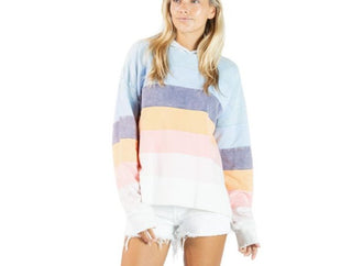 Simply Southern Washed Striped Hoodie Multi