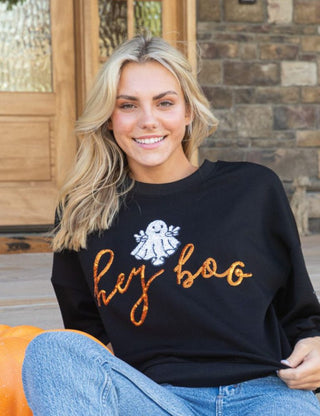 Simply Southern Sequin Crewneck Ghost