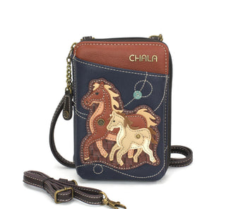 Chala 850 Wallet Crossbody Horse Family Navy