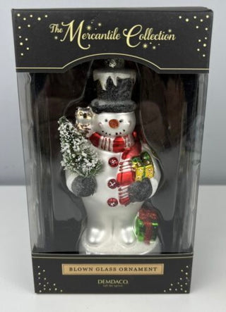 Demdaco Blown Glass Snowman Ornament