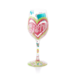 Lolita Sister Hand Painted Wine Glass