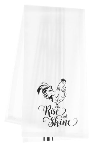 Black & White Rooster Towel Style 2