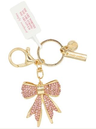 Simply Southern Bag Charm Bow Pink