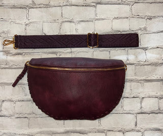 Jen & Co Janae Whipstitch Crossbody Cherry Lacquer M2684
