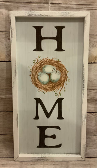 Home With Nest Framed Sign