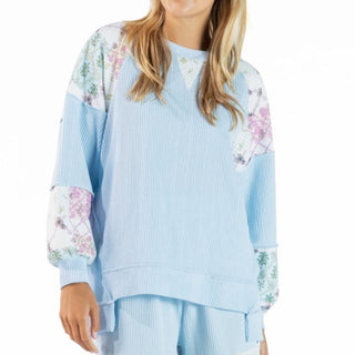 Simply Southern Oversized Long Sleeve Corded Top Tidal
