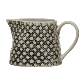 Stoneware Creamer or Sugar Pot w/Spoon