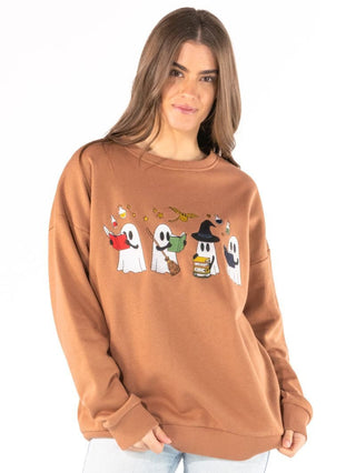 Simply Southern Crewneck Embroidered Fall Ghost
