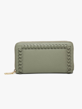 Jen & Co Nora Whipstitch Wallet Sage WL2595