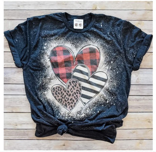 Daydreamer Designs 3 Hearts Bleached Tee