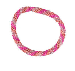 Simply Southern Bead Bangle Pink Peach Stripe