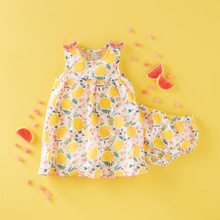 Mudpie Lemon Floral Toddler Dress