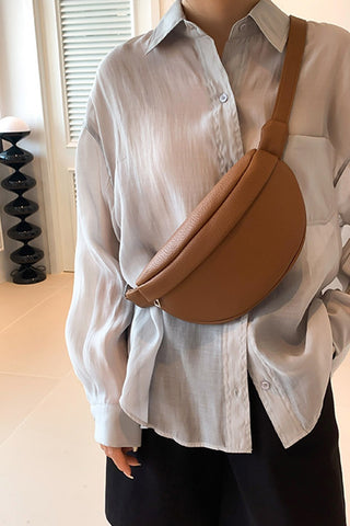 Zenana Vegan Leather Sling Fanny Bag Camel