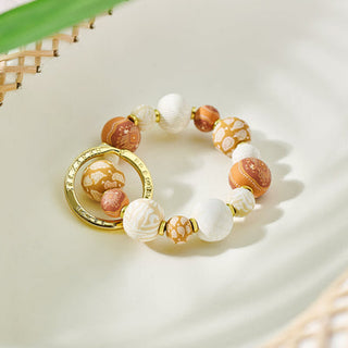 Jilzarah Small Bead Wrist Keychain Sahara