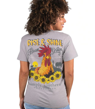 Simply Southern Farm T-Shirt for Women in Dove Grey XXL