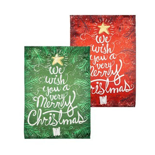We Wish You A Merry Christmas Lustre Garden Flag