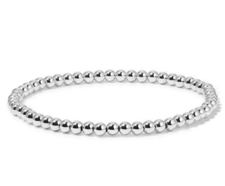 My Fun Colors Fashion Fortunes 4mm Silver Bead Bracelet Small