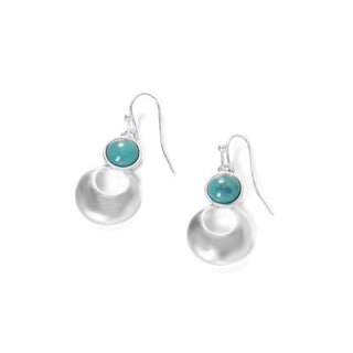 Whispers Silver Circle w/Dangle Turquoise Earrings WN004205