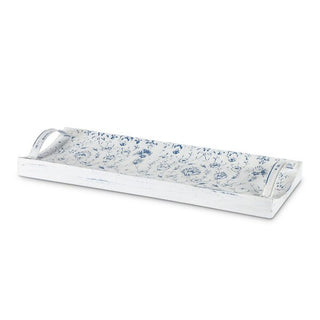 White & Blue Metal Embossed Tray Large