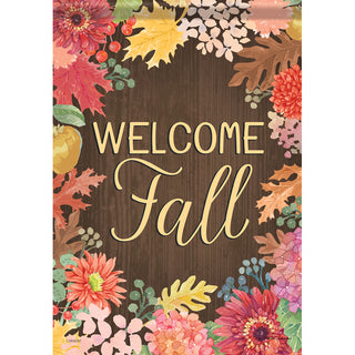 Velvet Blooms Garden Flag (Welcome Fall)