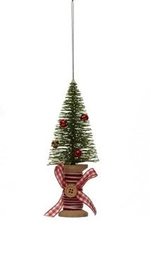 Wood Spool Bottle Brush Tree