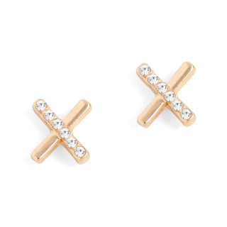 Whispers Gold Criss Cross w/Stones Earrings WN4154