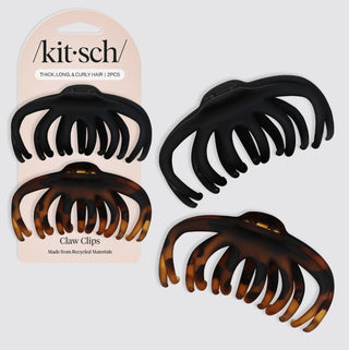 Kitsch Octopus Claw Clips 2pc Black & Tortoise