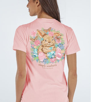 Simply Southern Short Sleeve Bunny Peach