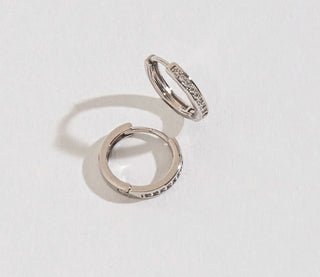 Howard’s Small Pave Style Hoop Earrings Silver