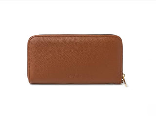 Kedzie Eclipse Zip-Around Clutch Chestnut