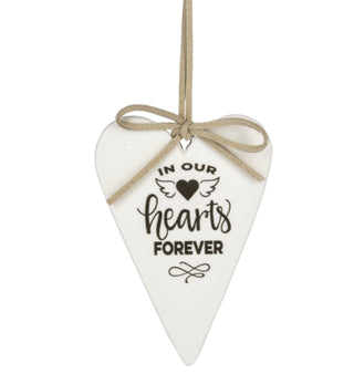 In Our Hearts Forever Porcelain Heart Ornament