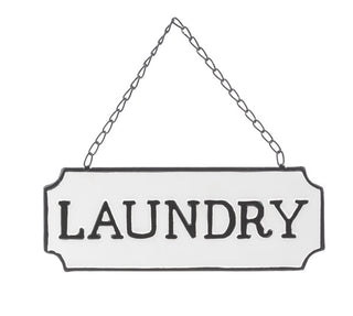 Black & White Enamel Laundry Wall Sign