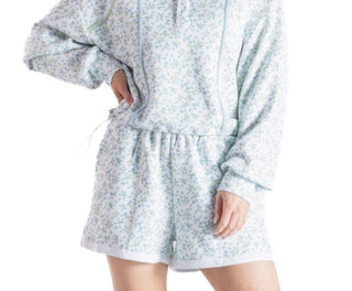 Simply Southern Pintuck Shorts Robins Egg Flower