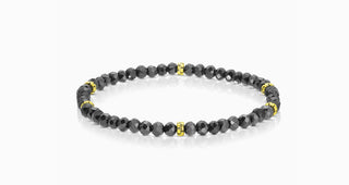 My Fun Colors Mini Crystal Bracelet Black Gold Accent