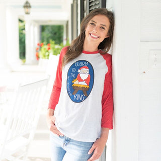 Jane Marie Glory to the Newborn King 3/4 Sleeve Raglan