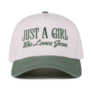 Zenana Just A Girl Who Loves Jesus Canvas Cap Dark Forest