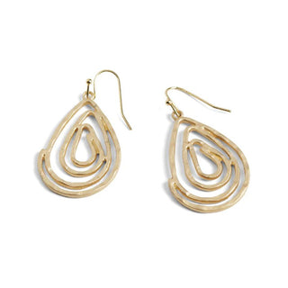 Whispers Swirl Teardrop Earrings Matte Gold WN004621
