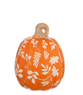 Autumn Blooms Ceramic Pumpkin