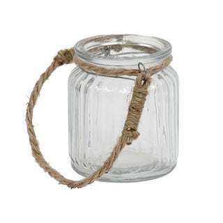 Glass Jar w/Rope Handle