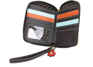 Chala 839 Zip Around Wallet Monarch Butterfly Mustard