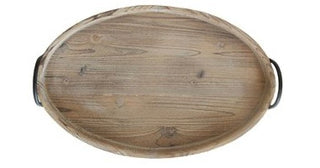 Wood Tray w/Metal Handle