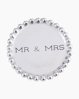 Mr. & Mrs. Beaded Metal Coaster Set