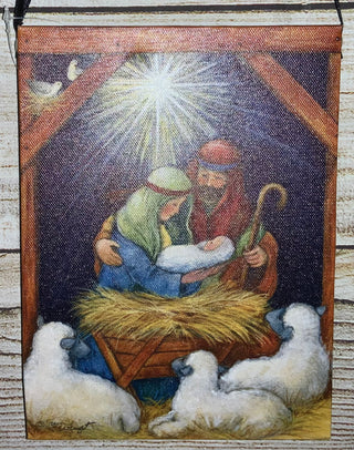 Lighted Nativity Canvas Hanging