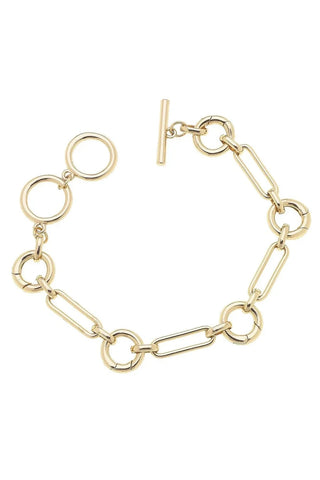 Canvas Style Lilah Multi Charm Toggle Bracelet Base Shiny Gold