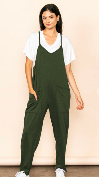 Elloh French Terry Jogger Fit Overall Jumper Olive